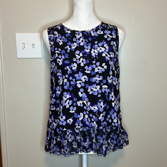 Kate Spade Floral Hydrangea Silk Double Layer Tank Size Extra Small - Picture 4 of 9
